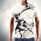 Patent B-Ball • Fellas - Front & Back All Over Print White T-Shirt - Chosen Tees