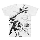Patent B-Ball • Fellas - Front & Back All Over Print White T-Shirt - Chosen Tees