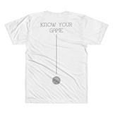 Patent B-Ball • Fellas - Front & Back All Over Print White T-Shirt - Chosen Tees