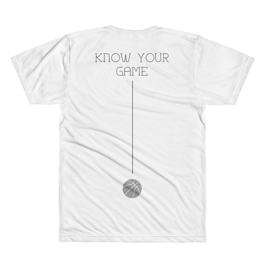 Patent B-Ball • Fellas - Front & Back All Over Print White T-Shirt - Chosen Tees