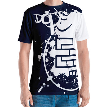 DopE/Entity Fellas All-Over Front & Back BLUE Print Tee - Chosen Tees