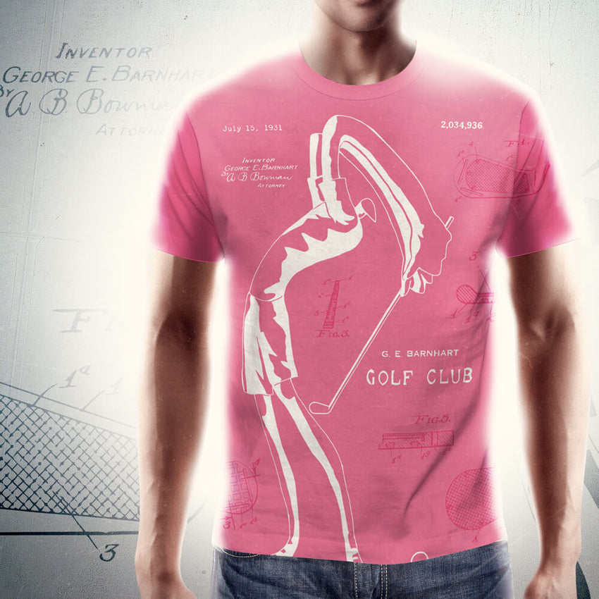 PATENT Golf Club • Fellas - Front & Back All Over Print C©oL Pink T-Shirt - Chosen Tees