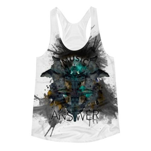 Music iNkBLOT • Ladies - All Over Front Print Racerback T-Top - Chosen Tees
