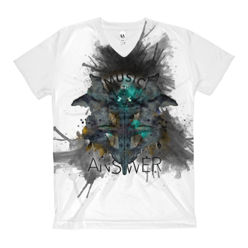 Music iNkBLOT • Ladies - All Over Front Print V-Neck T-Shirt - Chosen Tees