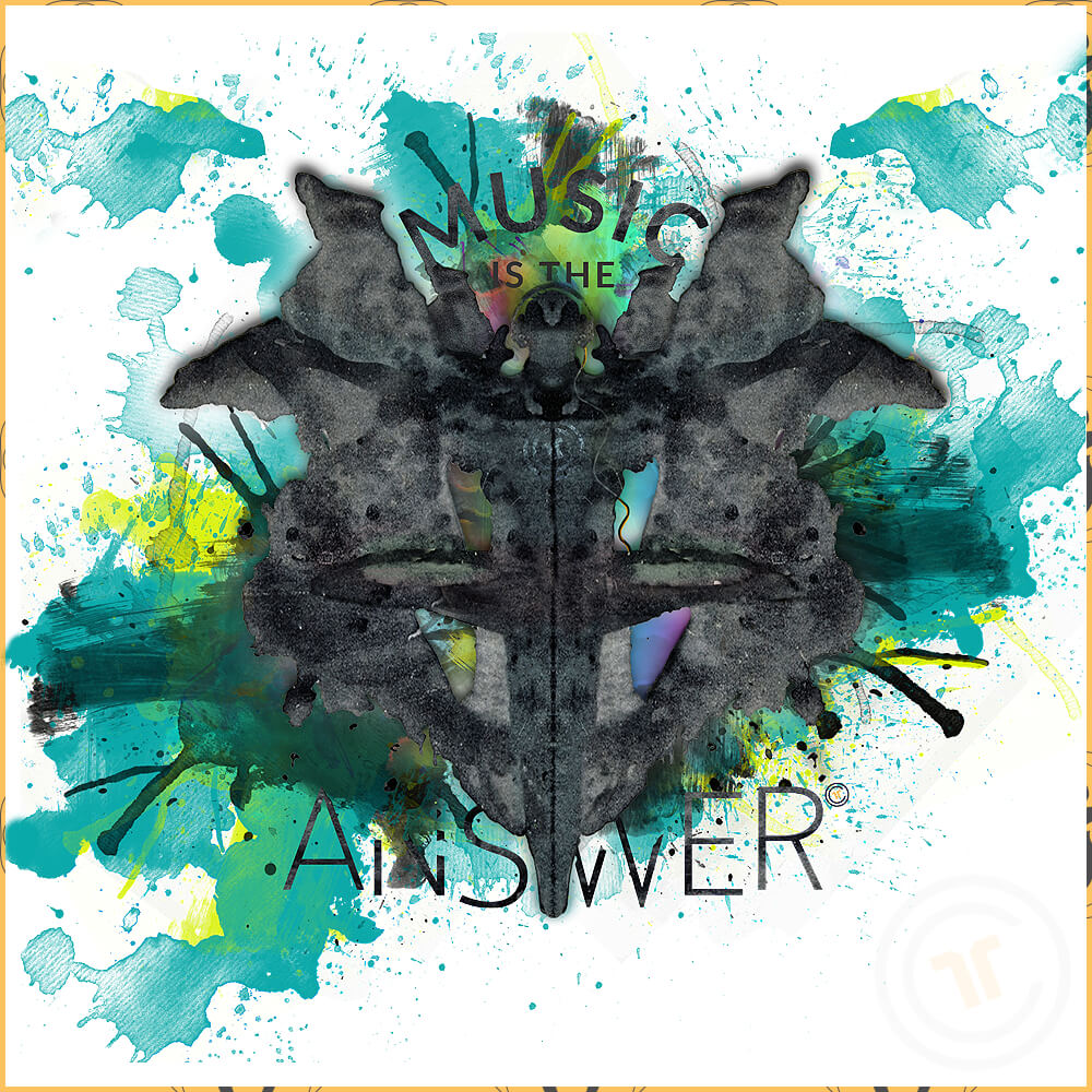 Music iNkBLOT • Front & Back Print Square Pillow - Chosen Tees
