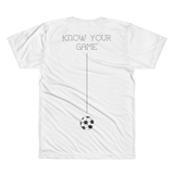 PATENT Soccer Ball • Fellas - Front & Back All Over Print White T-Shirt - Chosen Tees