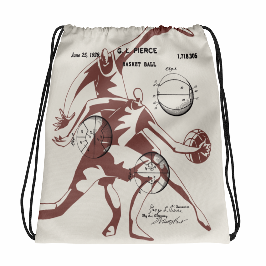 Patent B-Ball • Front & Back All-Over Print Drawstring Bag - Chosen Tees