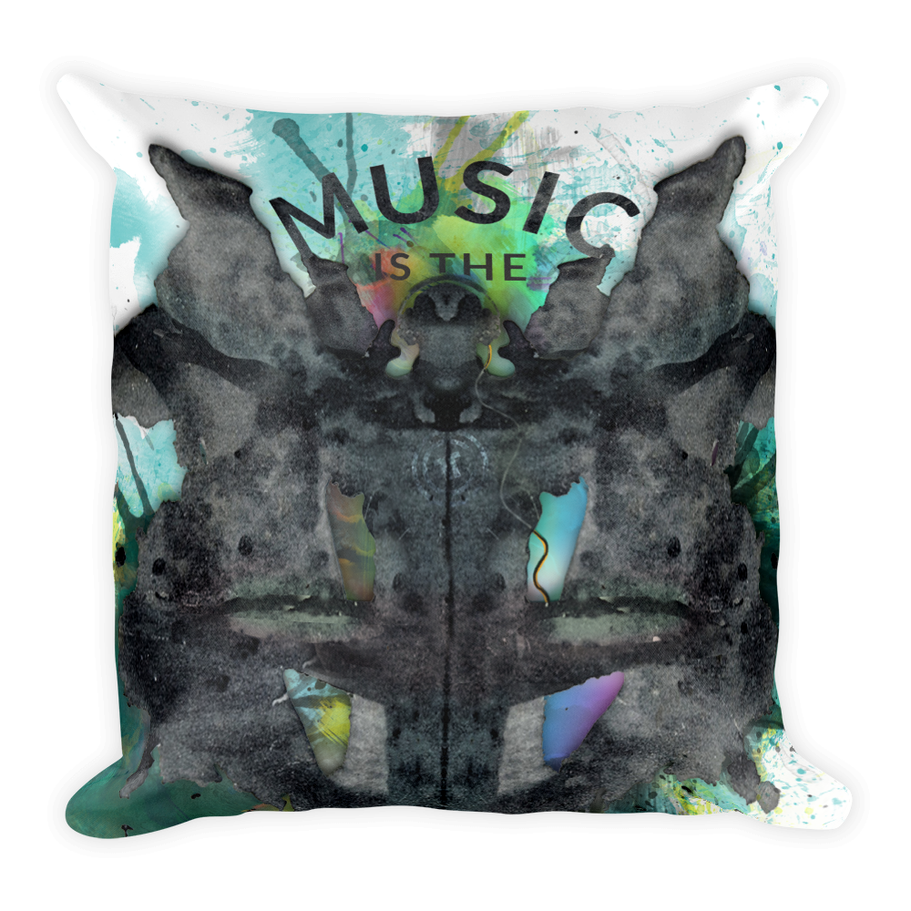Music iNkBLOT • Front & Back Print Square Pillow - Chosen Tees