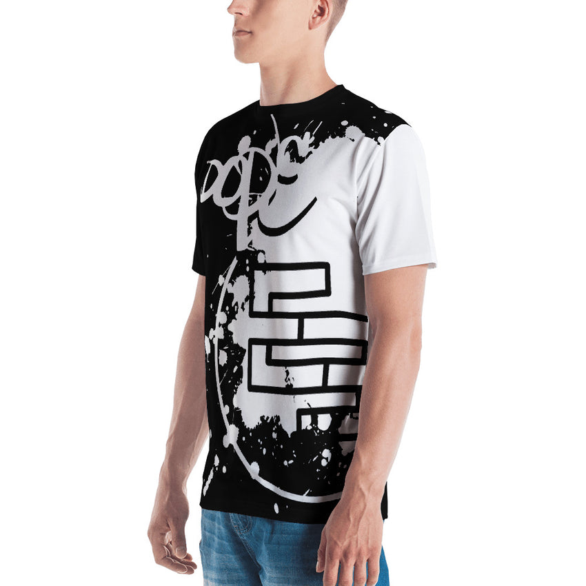 DopE/Entity Fellas All-Over Front & Back BLACK Print Tee - Chosen Tees