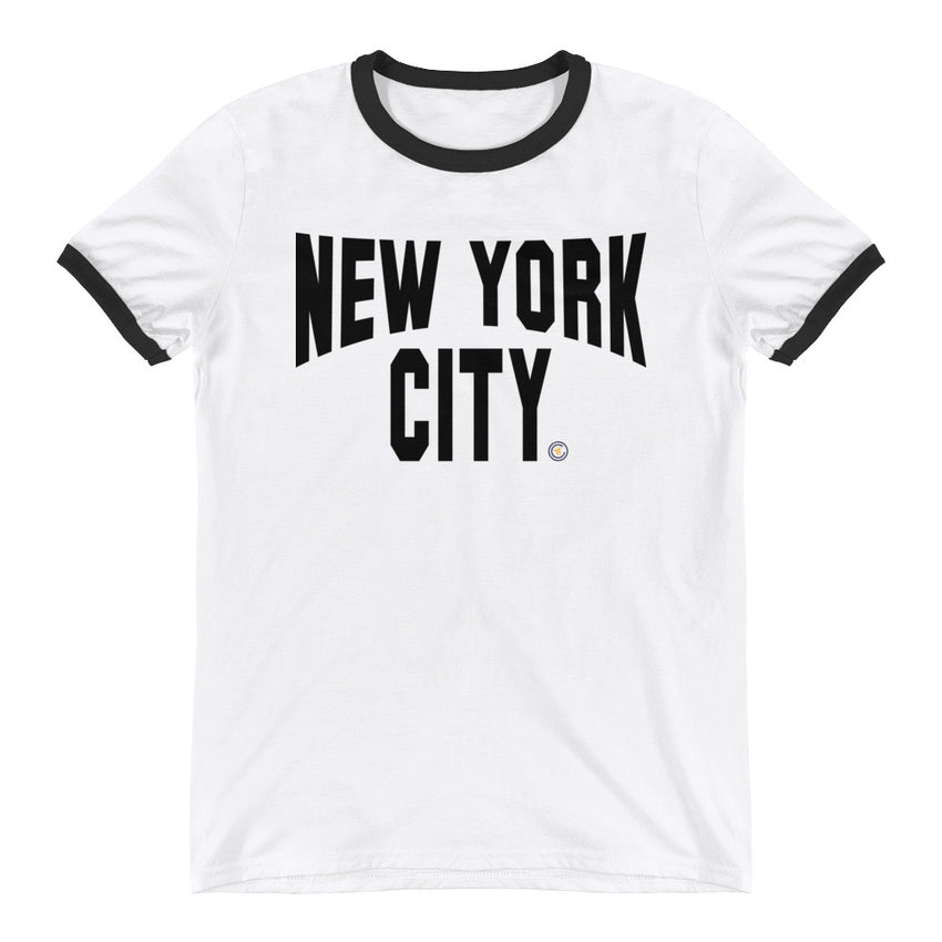 ICONIC NYC White Ringer T-Shirt - Chosen Tees