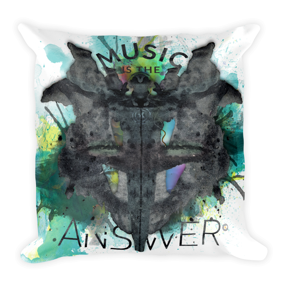 Music iNkBLOT • Front & Back Print Square Pillow - Chosen Tees