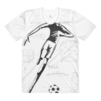 PATENT Soccer Ball • Ladies - Front & Back All Over Print Crew Neck T-Shirt - Chosen Tees